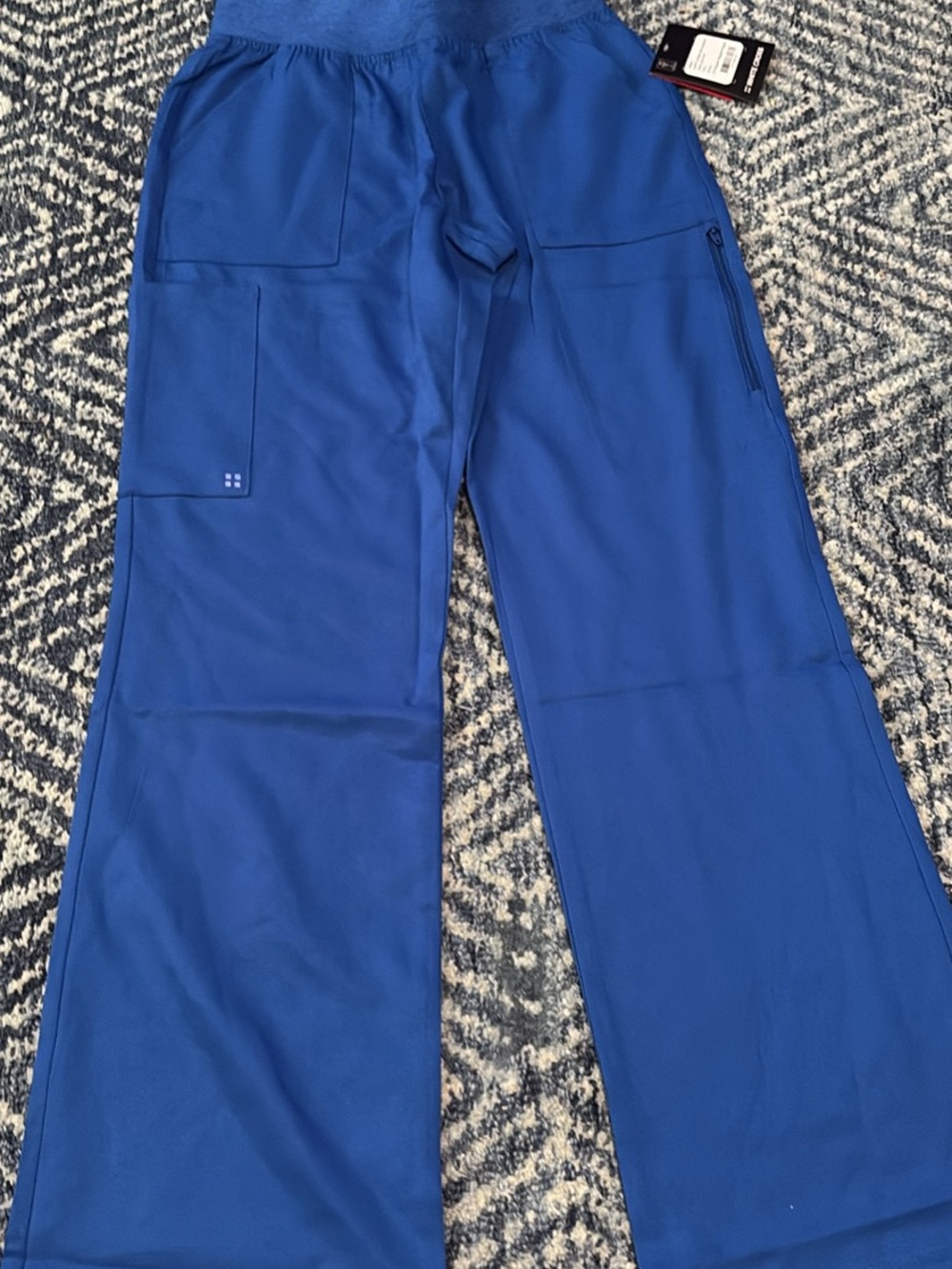 Royal Blue Flare Leg Utility Scrub Pants